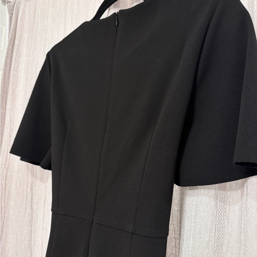 Donna Morgan Flutter Sleeve Waist Tie Dress 8, BLACK Wrap Around - Picture 6 of 14